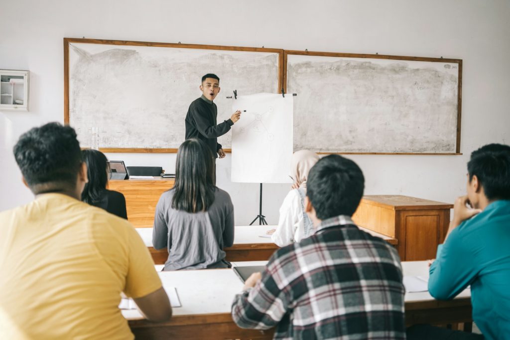 Teacher Having Presentation on Classroom